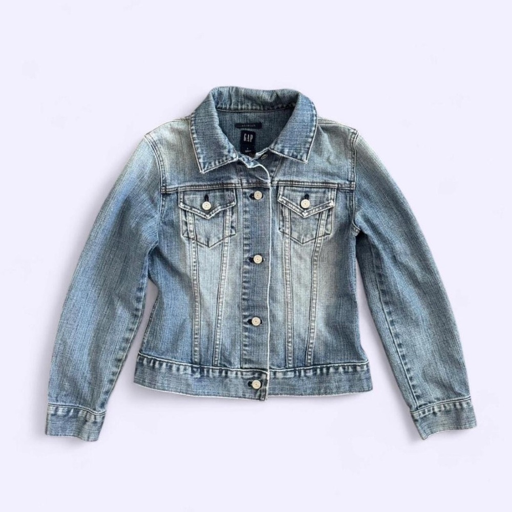 Y2K 00s Gap Washed Denim Jacket Classic Blue Size Small